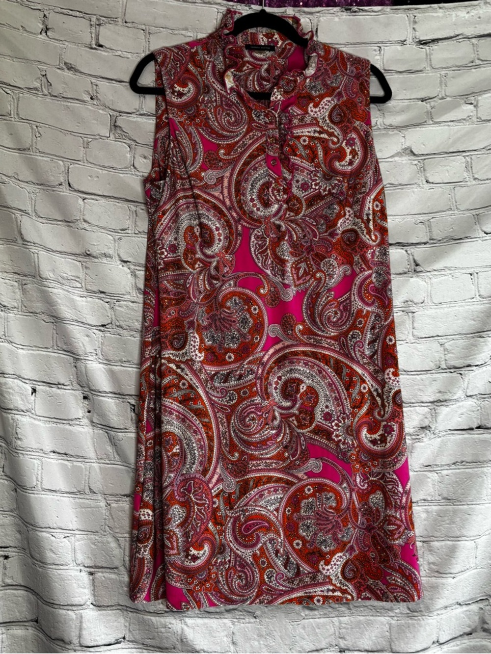 Tommy Hilfiger Women’s Multicolor Paisley Print Sleeveless Shift Dress Sz 12 GUC